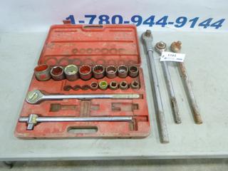 Jet Socket Set (Incomplete), (3) Ratchets 1 In. Drive and Bigger (T12)