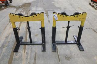 (2) Roller Pipe Stands, 2 Ft. 1/2 In. 1 Ft. 8 In. x 28 1/2 In.