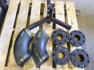 (4) 3 In. 300 STD Wall Flanges, (2) 6 In. STD Wall LR 90 Degree Elbows, (1) Nova Pole PT3 Tenon Mounting Adapter (O-1-1)