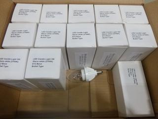 Qty of Unused LED Candle Lights, Warm White, 2700K, E12 Base, 3W Bullet Type (E1)