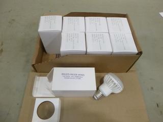 (8) Unused LED Reflector Bulbs, Dimmable, 8W Warm White (2700K), 110 VAC Lamp Base E26 (E1)