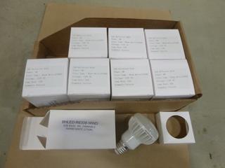 (8) Unused LED Reflector Bulbs, Dimmable, 8W Warm White (2700K), 110 VAC Lamp Base E26 (E1)