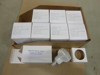 (8) Unused LED Reflector Bulbs, Dimmable, 8W Warm White (2700K), 110 VAC Lamp Base E26 (E1)