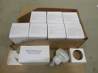 (8) Unused LED Reflector Bulbs, Dimmable, 8W Warm White (2700K), 110 VAC Lamp Base E26 (E1)