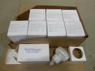(8) Unused LED Reflector Bulbs, Dimmable, 8W Warm White (2700K), 110 VAC Lamp Base E26 (E1)