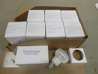 (8) Unused LED Reflector Bulbs, Dimmable, 8W Warm White (2700K), 110 VAC Lamp Base E26 (E1)