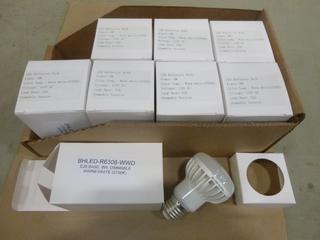 (8) Unused LED Reflector Bulbs, Dimmable, 8W Warm White (2700K), 110 VAC Lamp Base E26 (E1)