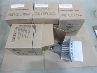 (4) Unused LED Bulbs, Dimmable Warm White (2700K), 17W, E26 Base (E1)
