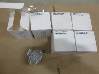 (6) Unused LED Bulbs, 5W, MR-16-AC/DC, 12V, Dimmable Warm White (3000K), GU53 Base (D2)
