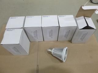 (6) Unused LED Bulbs, 6W, MS-PAR20-3E, AC120V, Dimmable Cool White (6000K), E26 Base (D2)