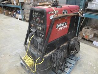 Lincoln Electric Ranger 305G Gas Powered Arc Welder c/w Kohler CH235 Gas Engine, 300 Amps, DC, 29 Volts, Welding Cables, Ground and Stinger, Mounted On Skid. Showing 2736 Hrs, S/N U1100701792 *Running Condition*