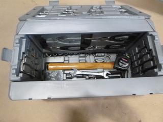 Tool Box w/ Qty of Assorted Tools, Wrenches, Sockets, Tape Measure, Hammer, Etc.  * Note: May Be Incomplete*(B2)