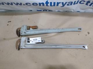 (2) Adjustable Pipe Wrenches: (1) Ridgid Aluminum 36 In., (1) Generic 36 In. (Y-2-3)