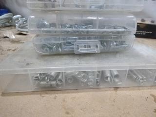 (4) Plastic Parts Organizers, Qty of Bolts, Washers, Springs, Nuts, Etc. Included (C-1)