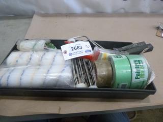 Qty of Painting Supplies, Includes Rollers, Brushers and Tape (C1)