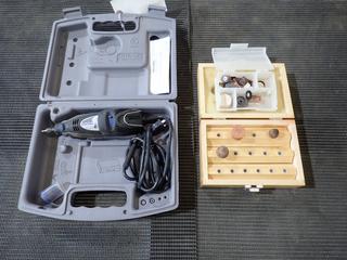 Dremel 300 120V High Speed Rotary Tool C/w Qty Of Misc Rotary Heads (A2)