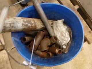 Pail of Assorted Threaded Pipes (J-3-1)