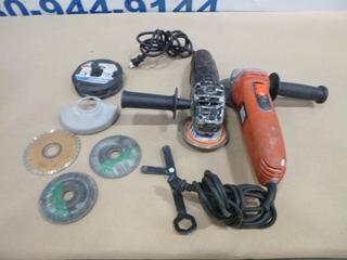 (1) Black & Decker Grinder, C/w (1) Grinder (Unknown Make) and Extra Grinding and Cutting Discs (C-2)