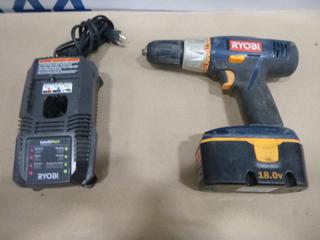 Ryobi Drill, C/w Battery and Charger (C-2)
