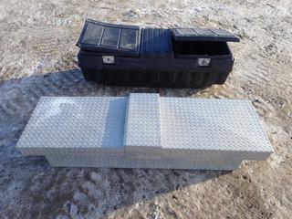 Challenger Aluminum Truck Tool Box, C/w Plastic Tool Box (Damaged)