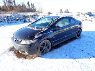 2006 Honda Civic c/w 205/50R17 Tires at 40%, VIN 2HGFG11636H005312 *Note: No Key, Running Condition Unknown, Flat Tires, Major Damage and Rust*