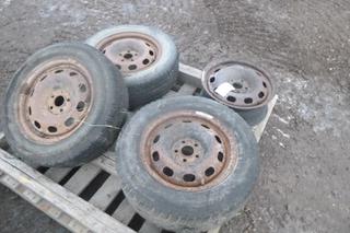 (3) Altimax Artic 205/65R15.940 Winter Tires on Rims, Tires are 20-30% w/ 1 Rim