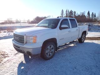 2010 GMC Sierra Crew Cab Pick Up 4X4 c/w Vortec, A/T, A/C, Showing 299,474 Kms, Power Sunroof, 275/55R20 Tires at 40%, 5 Ft. 8 In. Box, VIN 3GTRKWE36AG199382 *Note: Engine Light On, Service Tire Monitor System, Service Traction Control, Service Stabilitrak*