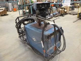 Miller Delta Weld 450 Constant Potential DC Arc Welding Power Source, 200/230/460 V, 3 Phase, S/N JC012647, Millermatic S-53E Wire Feeder, C/w Power Cable and Rolling Cart (H)
