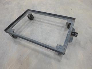 Metal Cart Trolly Base Mounted on 6 Casters, 42 In. x 29 In. x 10 In. (Back Wall)