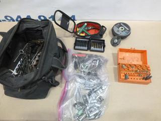 Large Assortment of Drill Bits, Screw Driver Bits, Grinding Discs and Other Assorted Tools, C/w Bag (E-2)