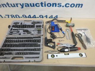 Assortment of Tools, Includes Sockets, Screw Diver Bits, Allen Wrenches, Crescent Wrench's and More (L-3-3)