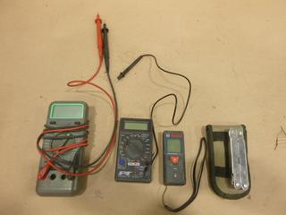 (2) Multi Meters, (1) Laser, (1) Multi Tool *Note: 1 Multi Meter is Missing Lead* (E2)