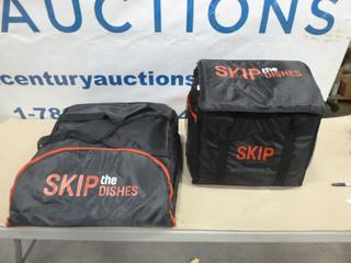 (2) Unused Skip the Dishes Insulated Delivery Bags, 16 In. x 14 In. x 13 In. and 18 In. x 18 In. x 6 In. (E2)