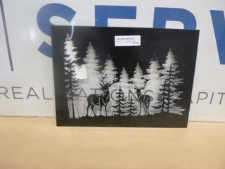(1) Two Bucks Silhouette, 11 In. x 15.25 In. (Upstairs)