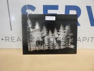 (1) Two Bucks Silhouette, 11 In. x 15.25 In. (Upstairs)