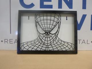 (1) Spiderman Head Shadow Box Laser Cut Picture, 14 In. x 19 In. (Upstairs)