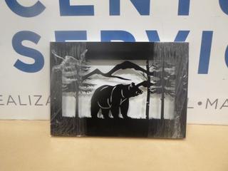 (1) Bear Mountain Shadow Box Laser Cut Picture, 12 In. x 17 In. (Upstairs)