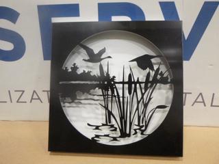 (1) Geese Shadow Box Laser Cut Picture, 12 In. x 12 In. (Upstairs)