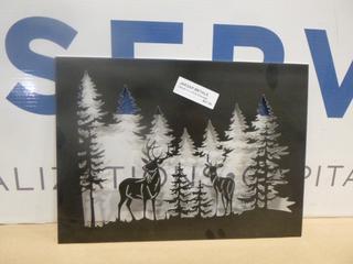 (1) Two Bucks Silhouette, 11 In. x 15.25 In. (Upstairs)