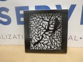 (1) Two Birds in Tree Shadow Box Laser Cut Picture, 12 In. x 12 In. (Upstairs)