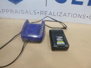 (1) Kobalt KB 240-06 40V Battery w/ Charger (F2)