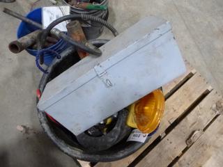 Qty of Misc. Items, Includes Lights, Wire,  Hose, Tool Box and More (J-3-2)