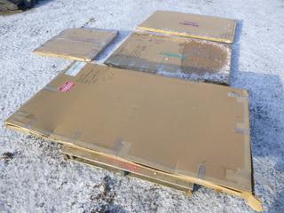  PC's Patio Glass,(1) 40 In. x 72 IN. Rectangle Glass, (1) 38 In. x 60 In. Glass w/ Hole, (1) 38 In. x 60 In. Oval Glass, (1) Outdoor Oval Glass