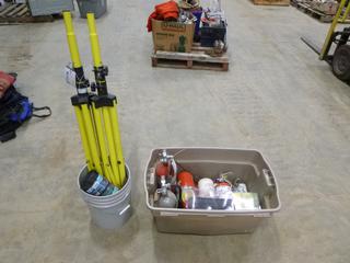 (2) 4 to 8 In. Tripod Stand w/ Coil Edge and Qty of Fire Extinguishers
