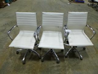 (3) Rolling Office Chairs, *Note: Damaged*