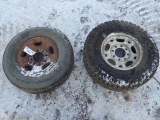 (1) Bridgestone Tire 245/75R16, (1) Goodyear Wrangler 235/85R16