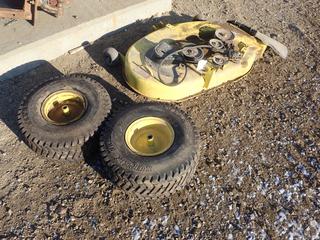 Lawn Mower Deck c/w (2) Tires for Ride on Mower