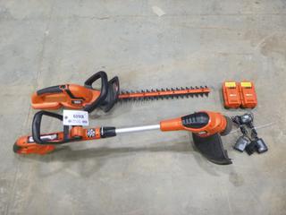 Black & Decker 18V Weed Wacker w/ Hedge Trimmer, C/w Charger and Batteries (F-2)