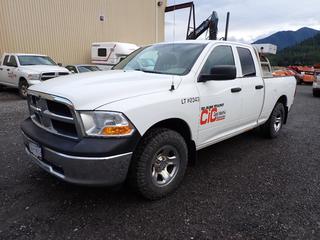 2011 Dodge Ram 1500 Light Duty Pickup Truck C/w Quad Cab, A/T, 4x2, 3.7L Gas Engine, 6-Cylinder, Whelen Rear Oversize Sign w/ Flashers And Motorola XPR 4550 CB Radio. Showing 141,631kms. VIN 1D7RB1GK5BS632343 *Note: No Brakes*