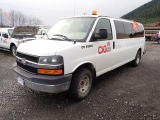 2010 Chevrolet Express Stabitrack 3500 Series Van C/w 4x2 Drive, 6L Vortec Gas engine, Flex Fuel, 8-Cylinder, A/T, 7-Seat And Flasher. Showing 153,307kms. VIN 1GA2G1DGXA1105005